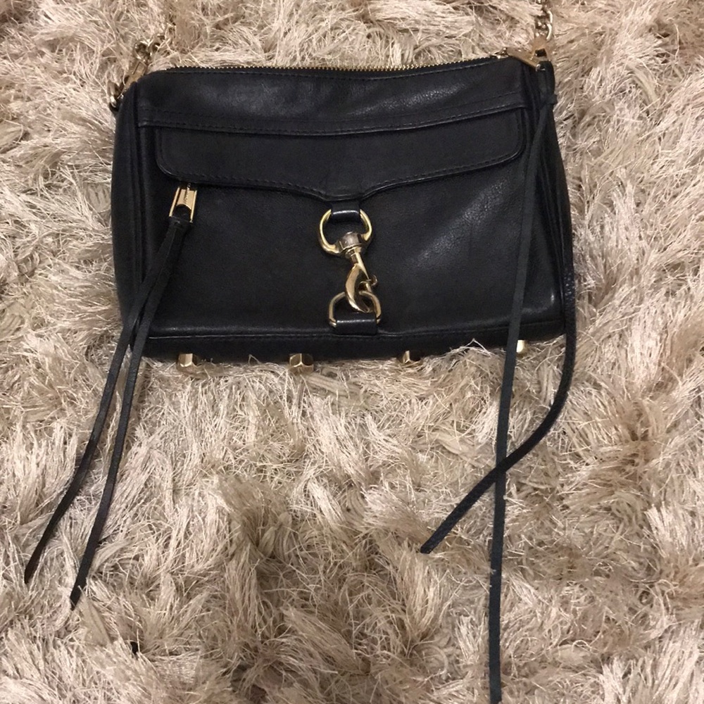 Black Rebecca Mini MAC Leather Crossbody Purse